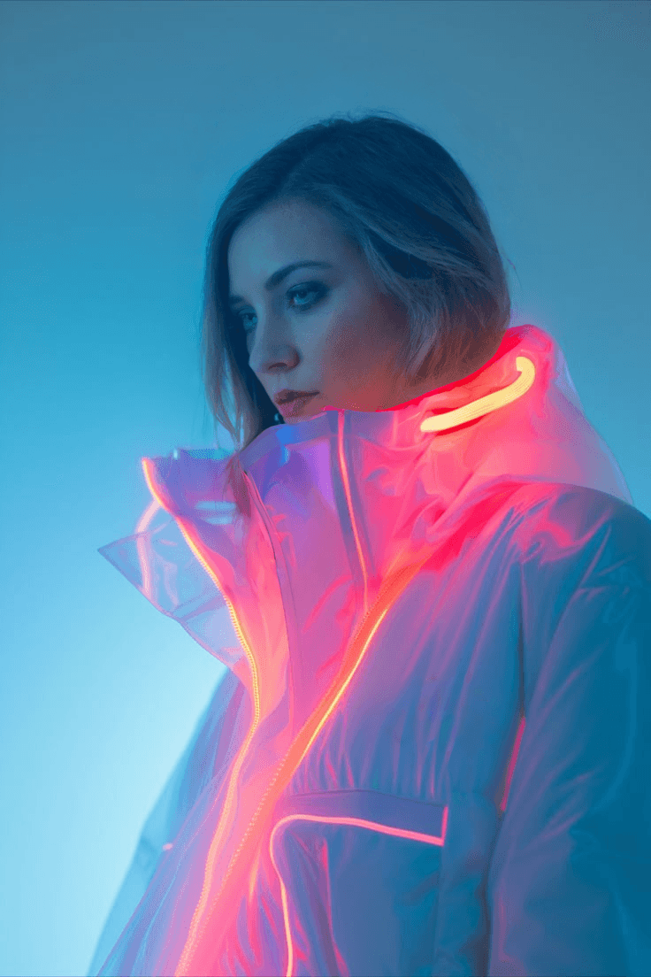 Person in a neon jacket